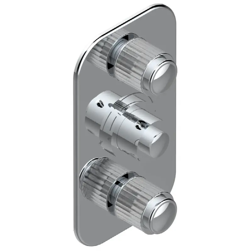 Trim for THG thermostatic valve 2 volume controls, rough part supplied with fixing box ref. 5 400AE/US
