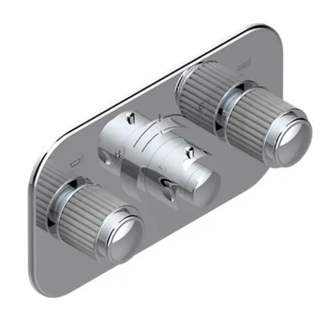 Trim For Thg Thermostat With 2 Valves Ref. 5 401ahm/us Rough Part Supplied With Fixing Box, Item To Be Installed Horizontal