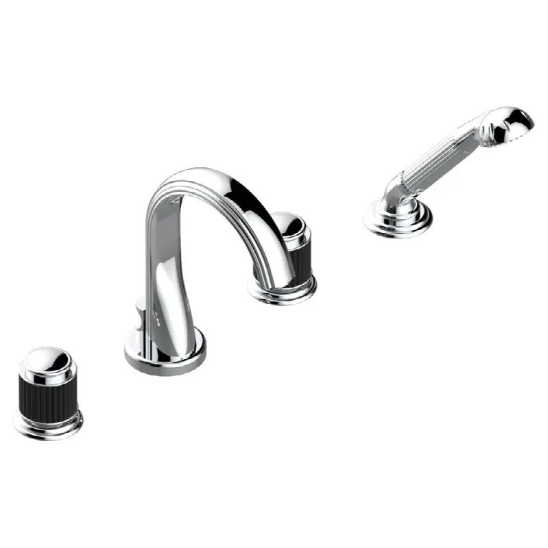 Roman tub set with divertor spout and handshower, 3/4" valves