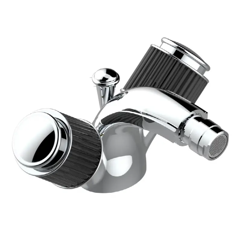 Single hole bidet faucet with drain