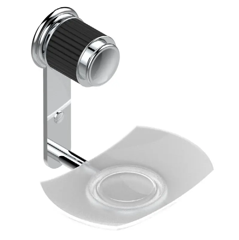 Glass soap dish, wall mounted