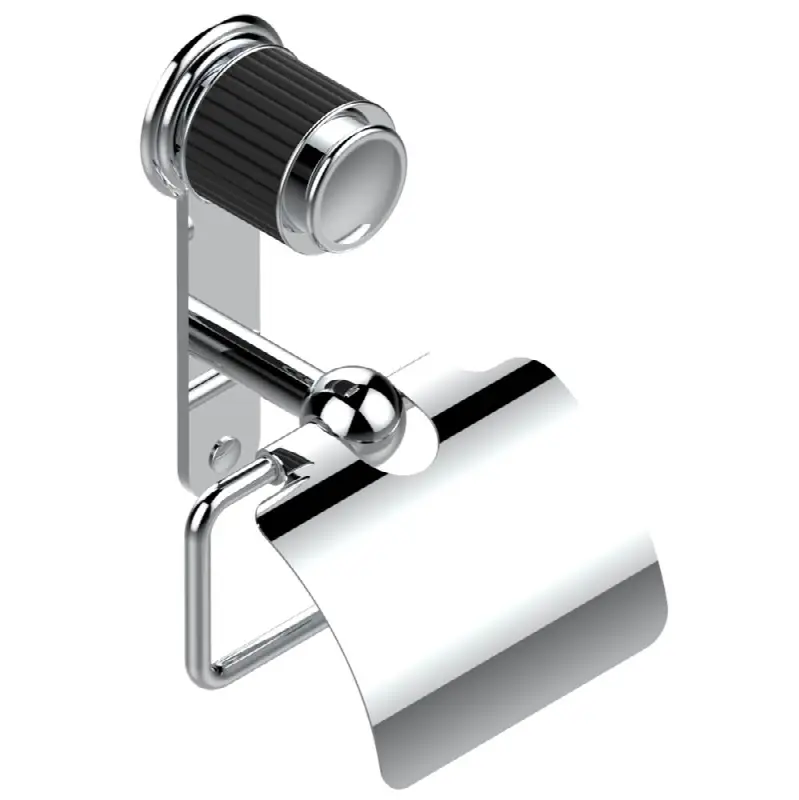 Toilet paper holder, single mount with cover