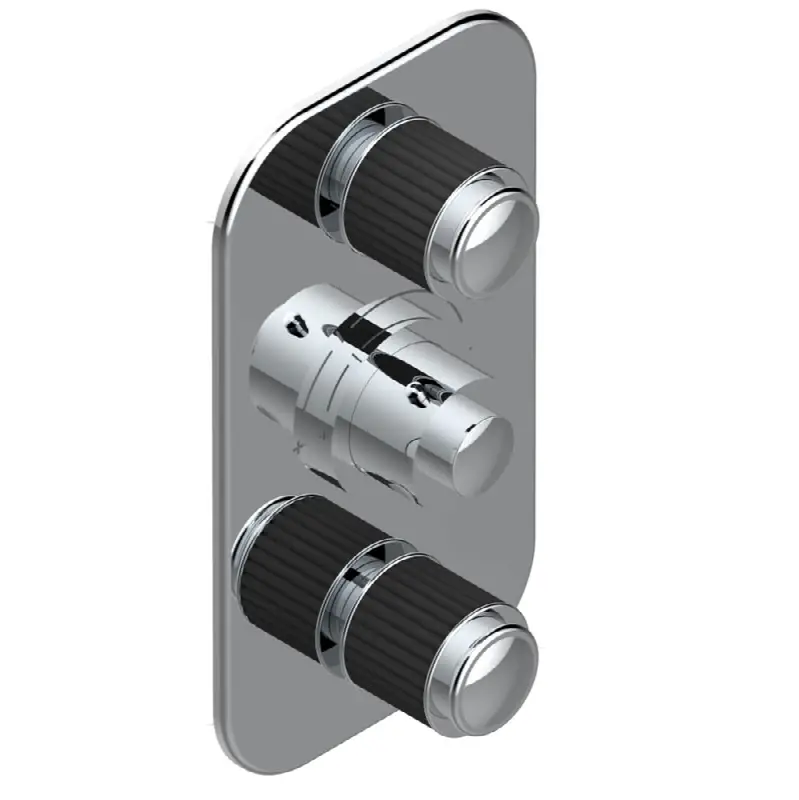 Trim for THG thermostatic valve 2 volume controls, rough part supplied with fixing box ref. 5 400AE/US