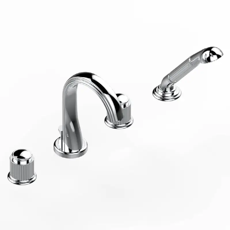 Roman tub set with divertor spout and handshower, 3/4" valves