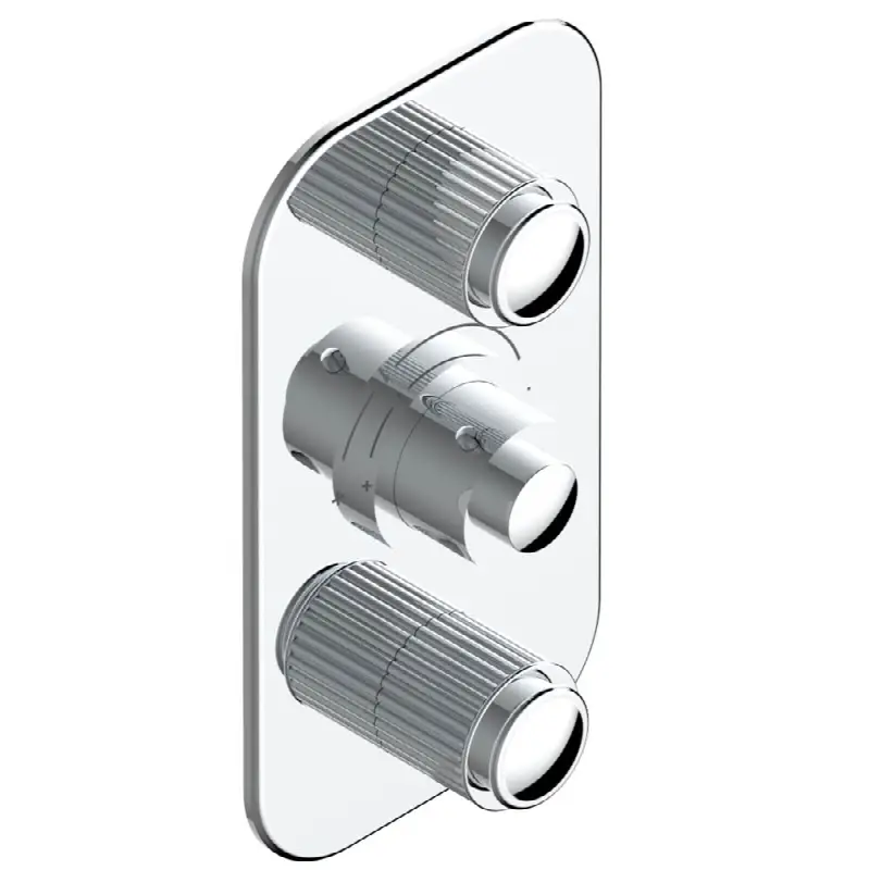 Trim for THG thermostatic valve 2 volume controls, rough part supplied with fixing box ref. 5 400AE/US