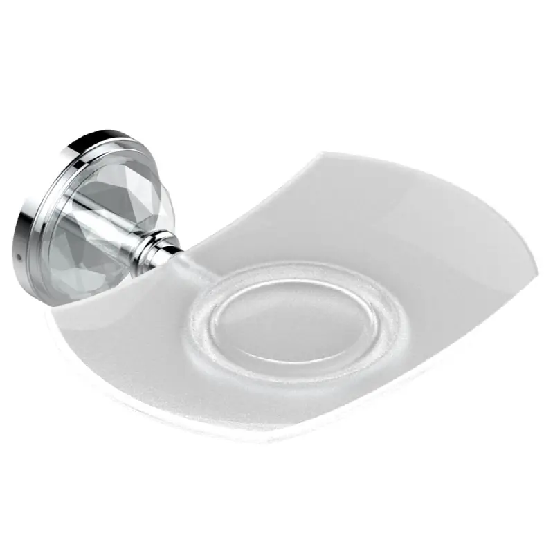 Glass soap dish, wall mounted