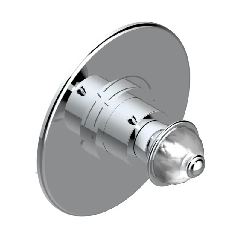 Trim for THG thermostatic valve, rough part supplied with fixing box ref. 5 200AE/US - Round plate model