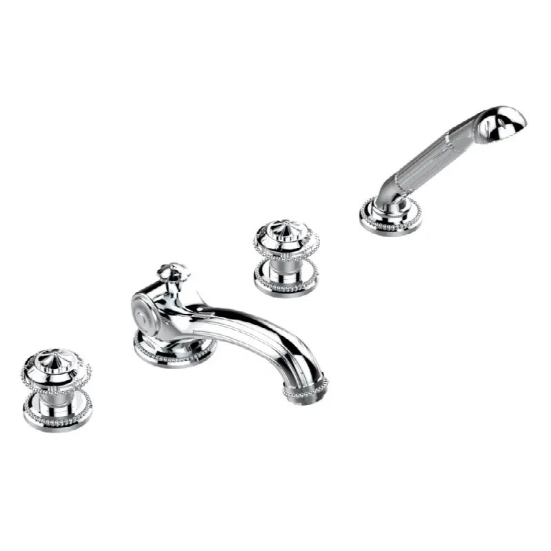 Roman tub set with divertor spout and handshower, 3/4" valves