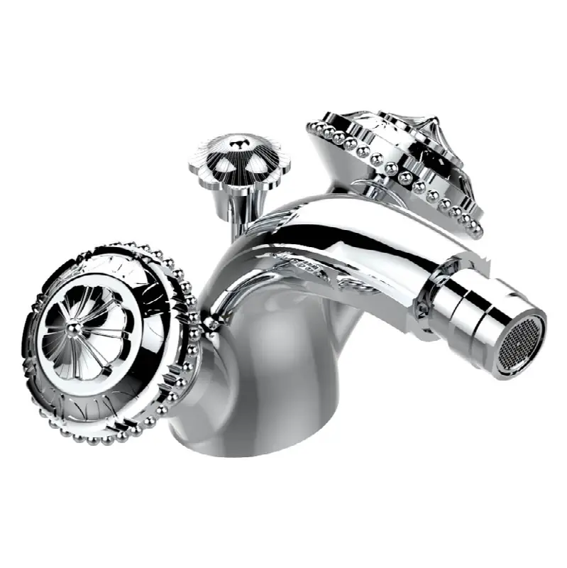 Single hole bidet faucet with drain