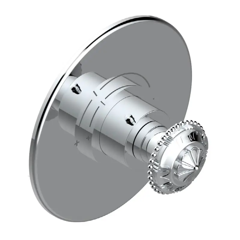 Trim for THG thermostatic valve, rough part supplied with fixing box ref. 5 200AE/US - Round plate model