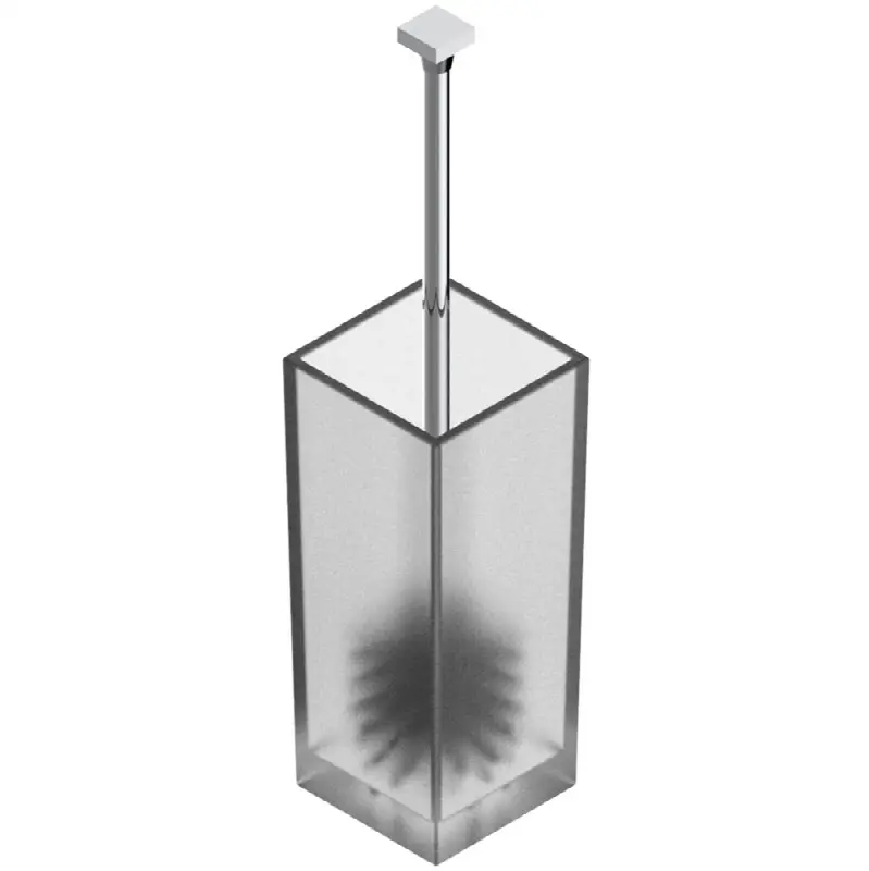 Free standing toilet brush with glass holder
