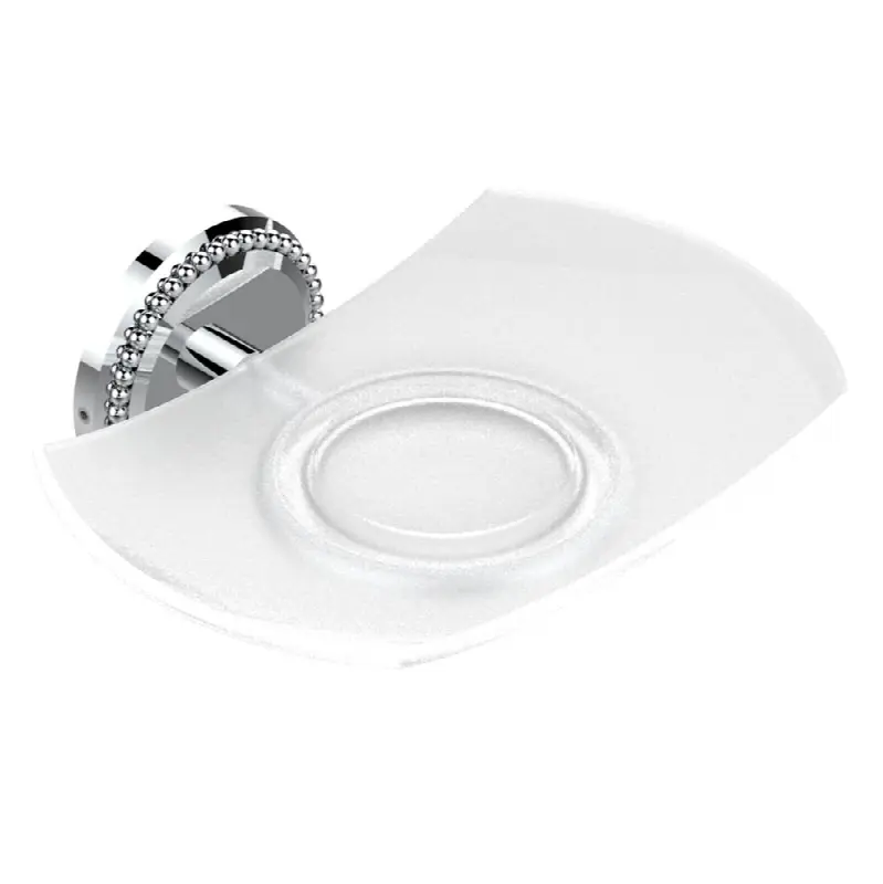 Glass soap dish, wall mounted