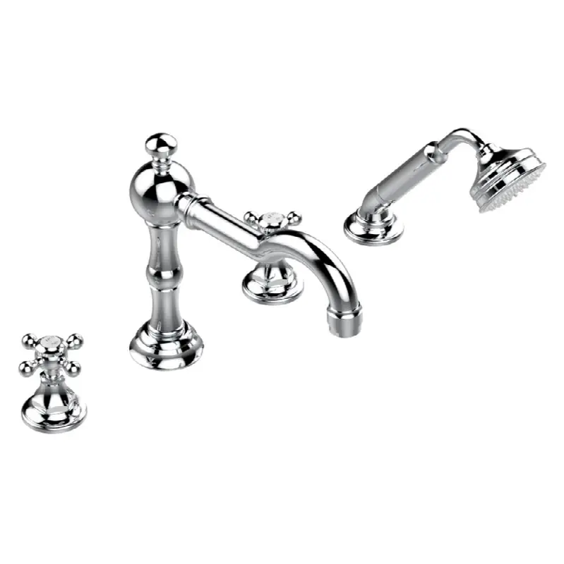 Roman tub set with divertor spout and handshower, 3/4" valves