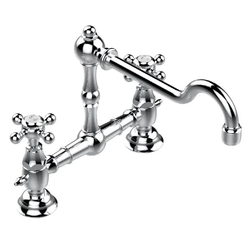 Exposed lavatory or kitchen faucet 8" ctc, 2-hole, less drain