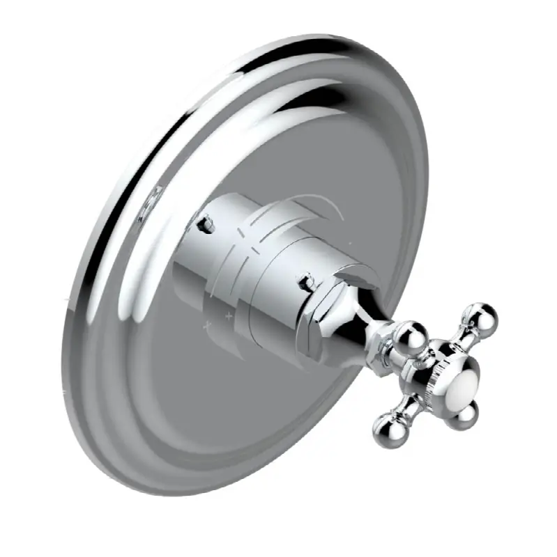 Trim for THG thermostatic valve, rough part supplied with fixing box ref. 5 200AE/US - Round plate model