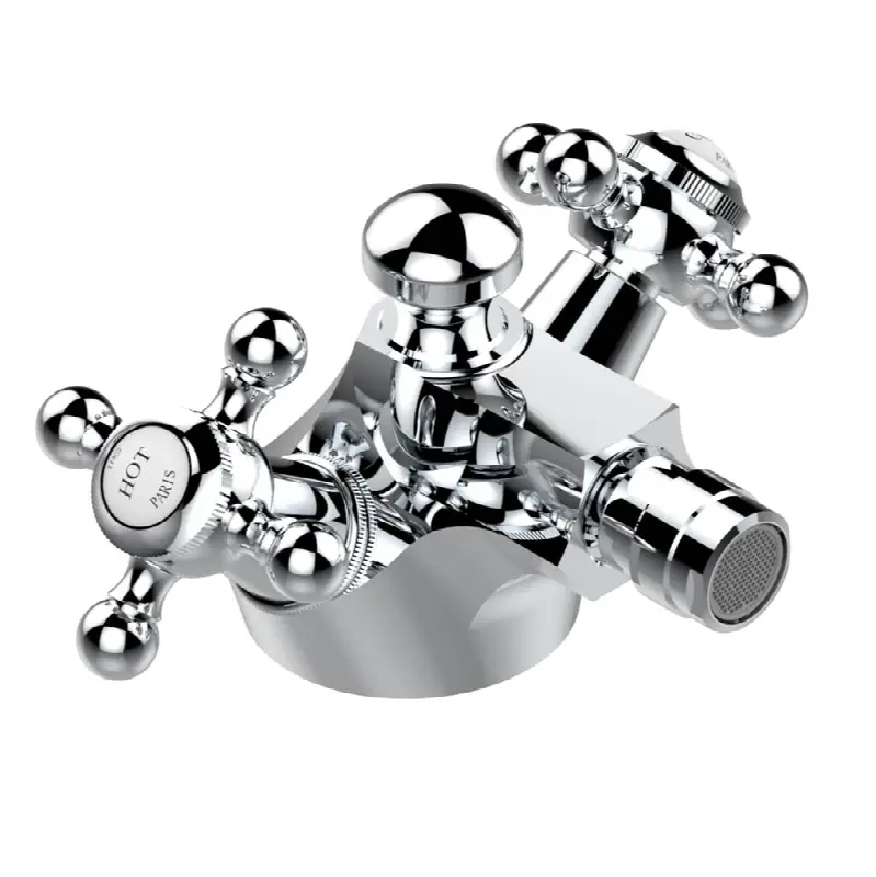 Single hole bidet faucet with drain