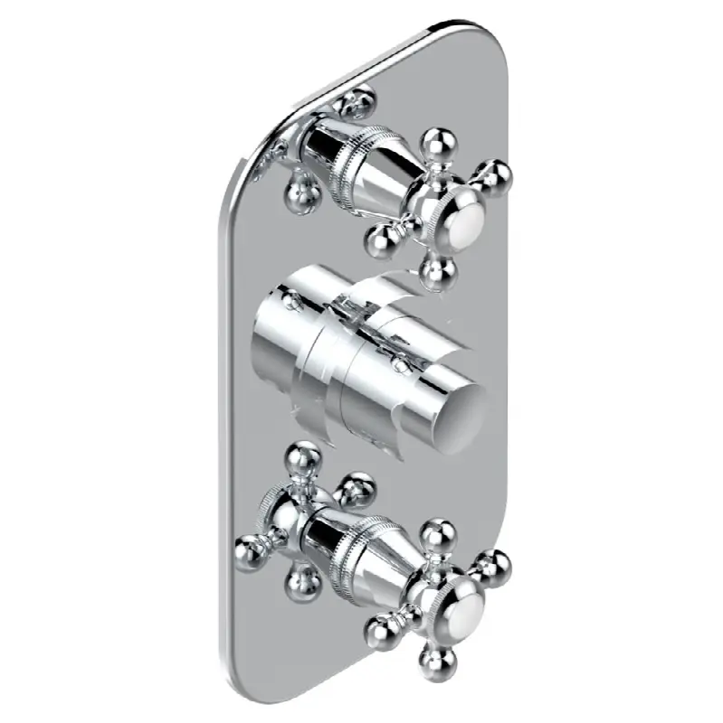 Trim for THG thermostatic valve 2 volume controls, rough part supplied with fixing box ref. 5 400AE/US