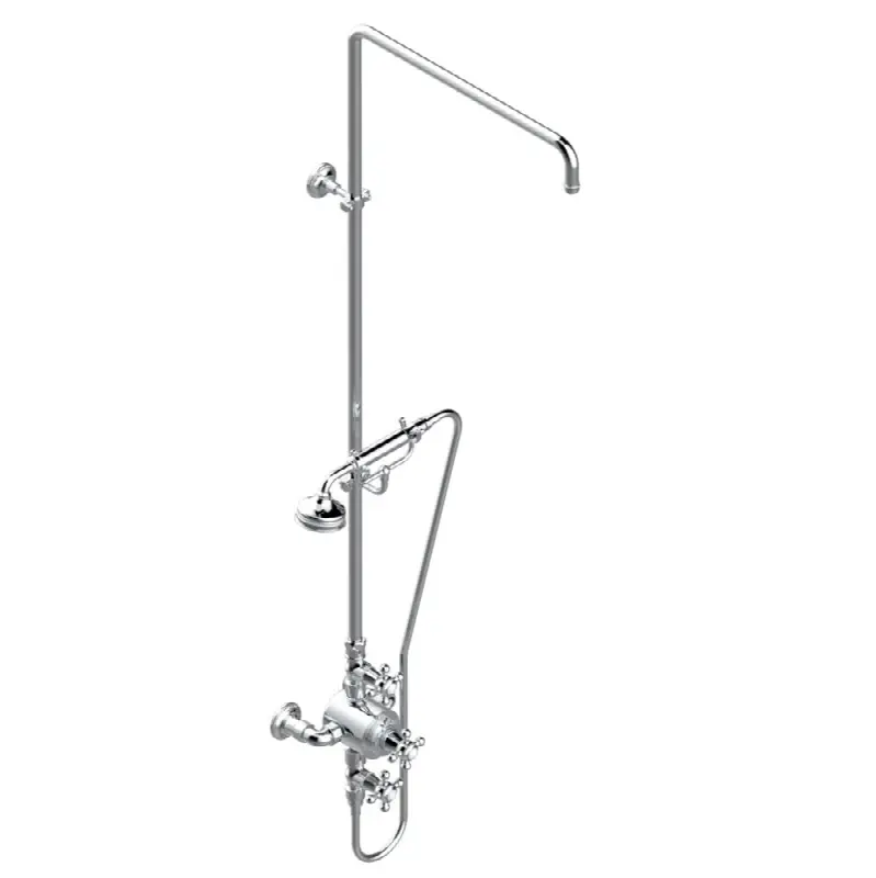 Exposed thermostatic shower mixer 2 volume controls, column and handshower on cradle - 6" centres (no showerhead)