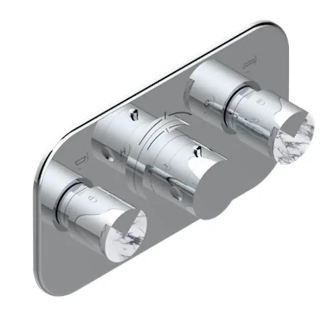Trim For Thg Thermostat With 2 Valves Ref. 5 401ahm/us Rough Part Supplied With Fixing Box, Item To Be Installed Horizontal