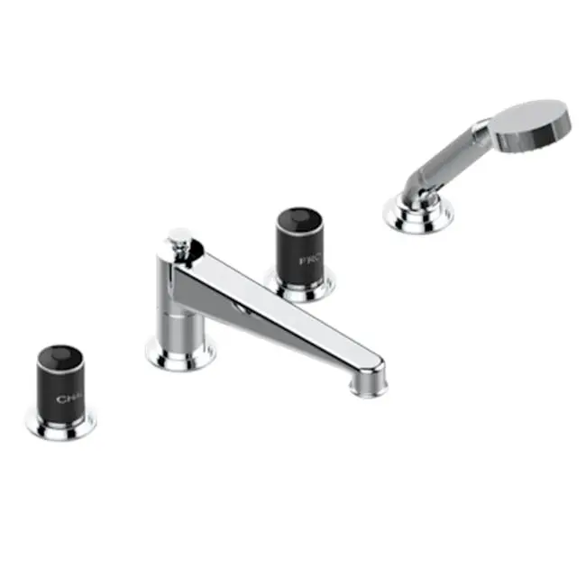 Roman Tub Set With Diverter Spout And Handshower, 3/4" Valves