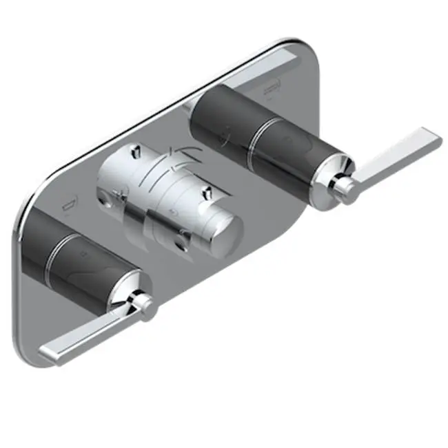 Trim For Thg Thermostat With 2 Valves Ref. 5 401ahm/us Rough Part Supplied With Fixing Box, Item To Be Installed Horizontal