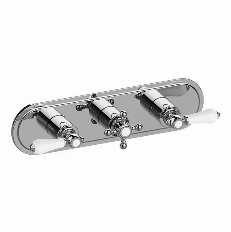 Adley Traditional M-Series Valve Trim with Three Handles (Horizontal Orientation)