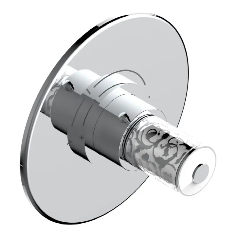 Trim for THG thermostatic valve, rough part supplied with fixing box ref. 5 200AE/US - Round plate model