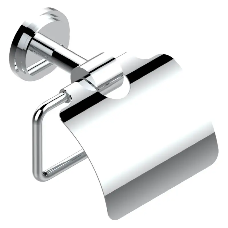 Toilet paper holder, single mount with cover