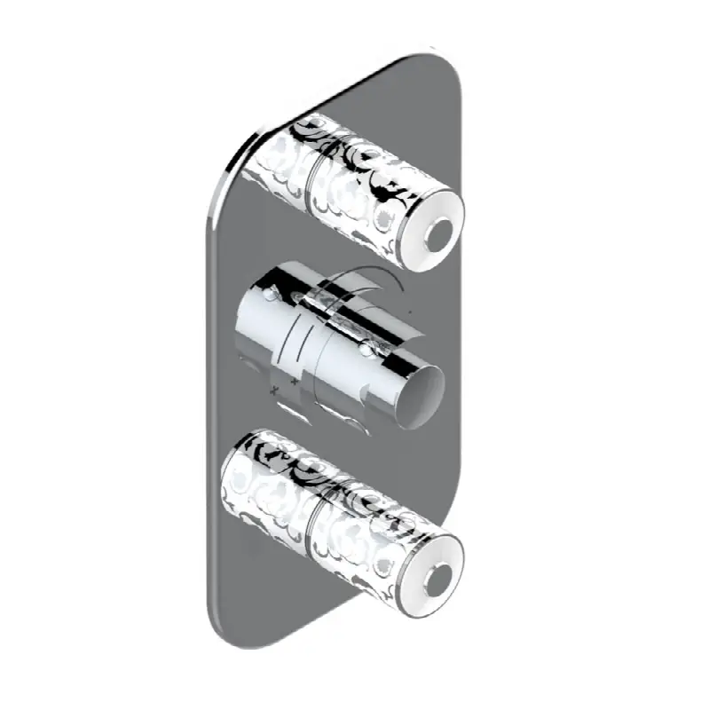 Trim for THG thermostatic valve 2 volume controls, rough part supplied with fixing box ref. 5 400AE/US