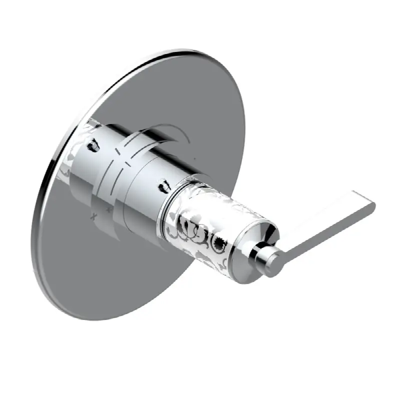 Trim for THG thermostatic valve, rough part supplied with fixing box ref. 5 200AE/US - Round plate model