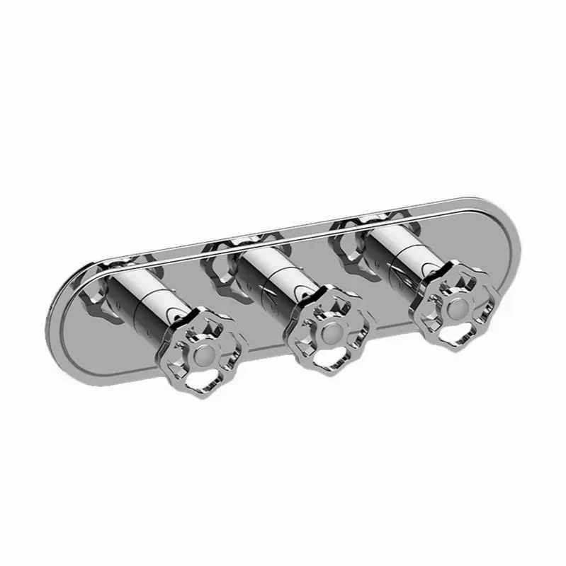 Vintage Traditional M-Series Valve Trim with Three Handles (Horizontal Orientation)