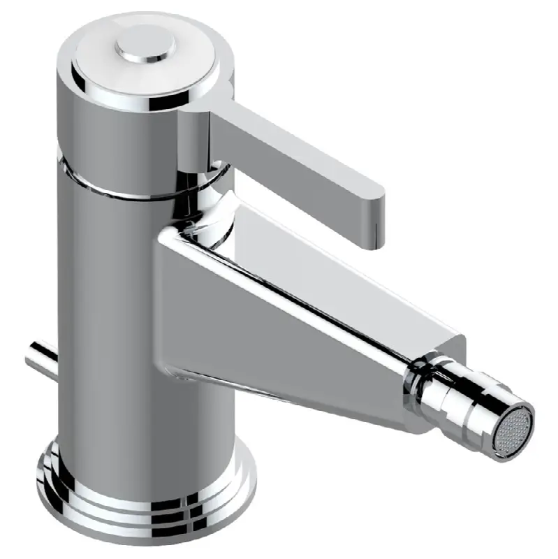 Single lever bidet faucet with drain