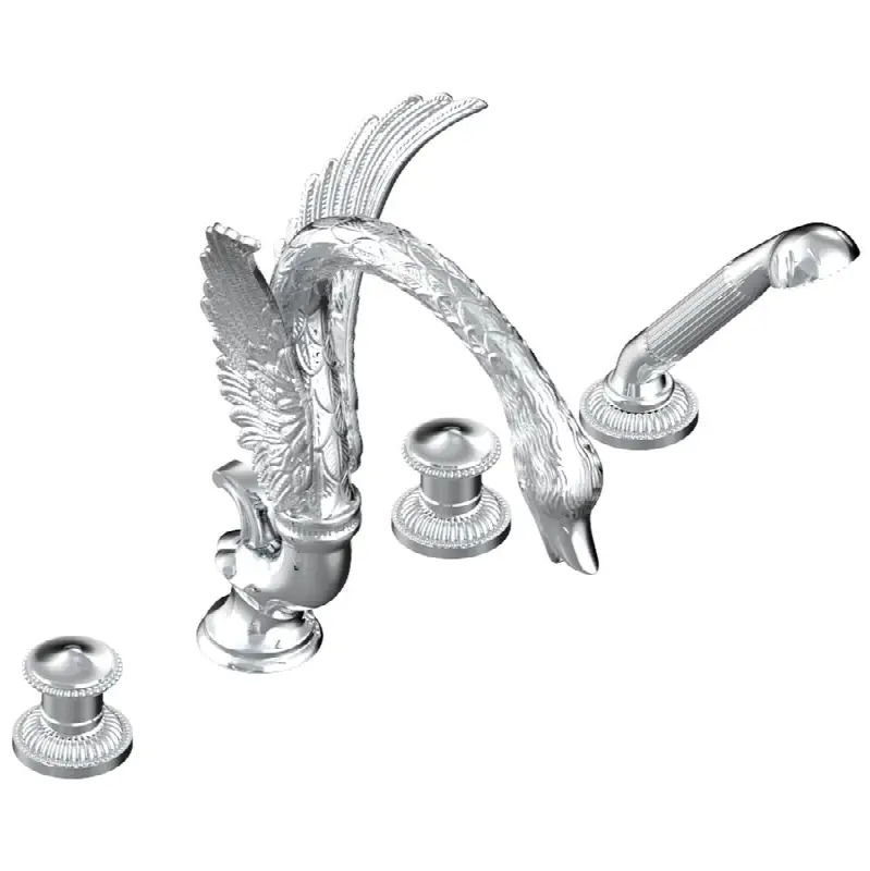 Roman tub set with divertor spout and handshower, 3/4" valves