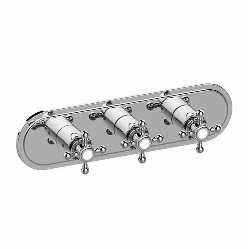 Adley Traditional M-Series Valve Trim with Three Handles (Horizontal Orientation)