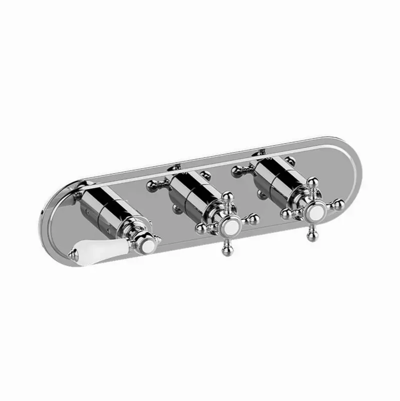 Adley Traditional M-Series Valve Trim with Three Handles (Horizontal Orientation)