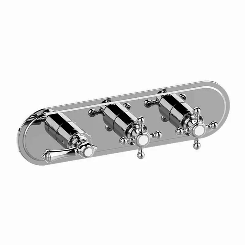 Adley Traditional M-Series Valve Trim with Three Handles (Horizontal Orientation)