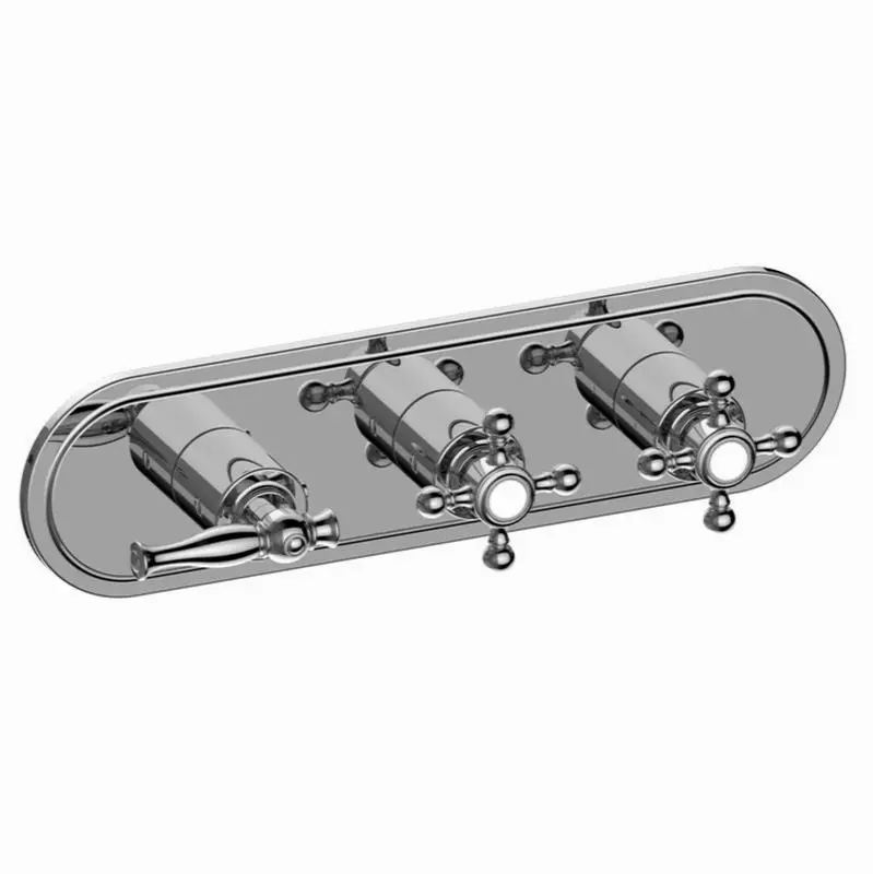 Lauren Traditional M-Series Valve Trim with Three Handles (Horizontal Orientation)