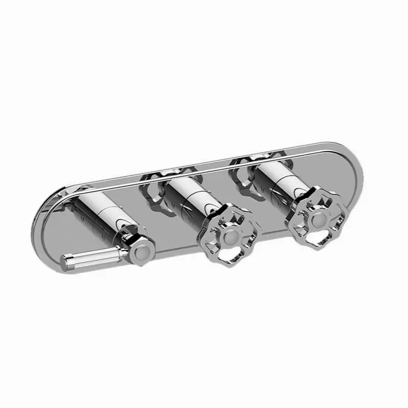 Vintage Traditional M-Series Valve Trim with Three Handles (Horizontal Orientation)