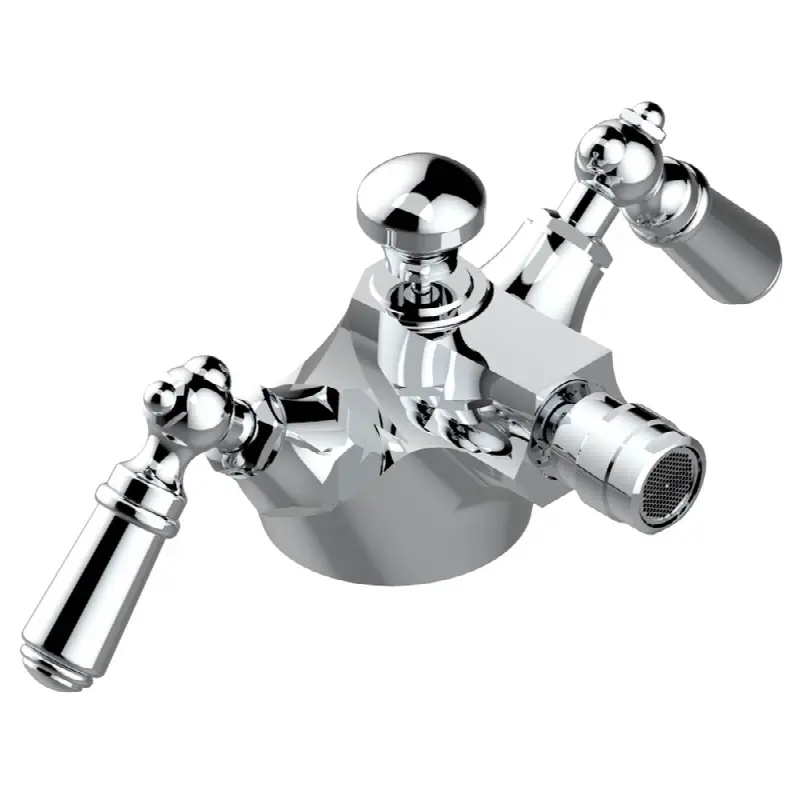 Single hole bidet faucet with drain