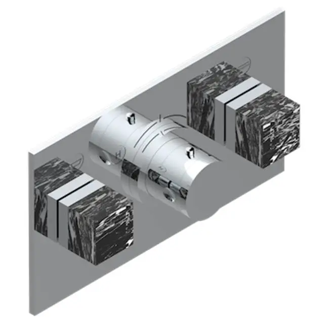 Trim For Thg Thermostat With 2 Valves Ref. 5 401ahm/us Rough Part Supplied With Fixing Box, Item To Be Installed Horizontal