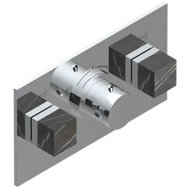 Trim For Thg Thermostat With 2 Valves Ref. 5 401ahm/us Rough Part Supplied With Fixing Box, Item To Be Installed Horizontal