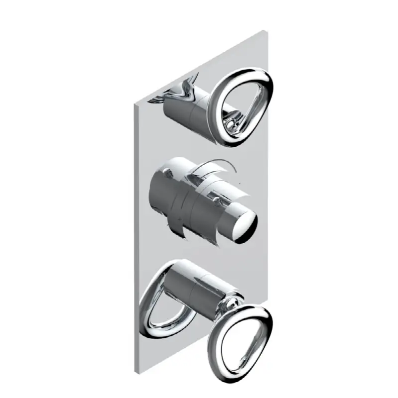 Trim for THG thermostatic valve 2 volume controls, rough part supplied with fixing box ref. 5 400AE/US