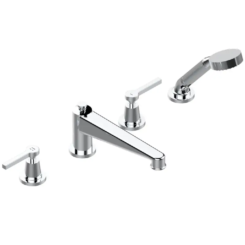 Roman tub set with divertor spout and handshower, 3/4" valves