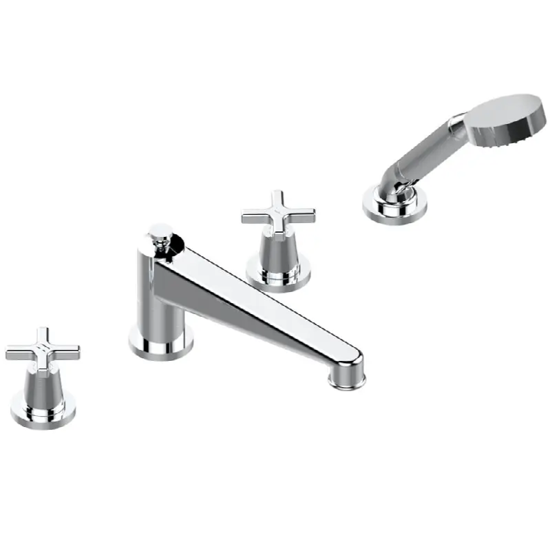 Roman tub set with divertor spout and handshower, 3/4" valves
