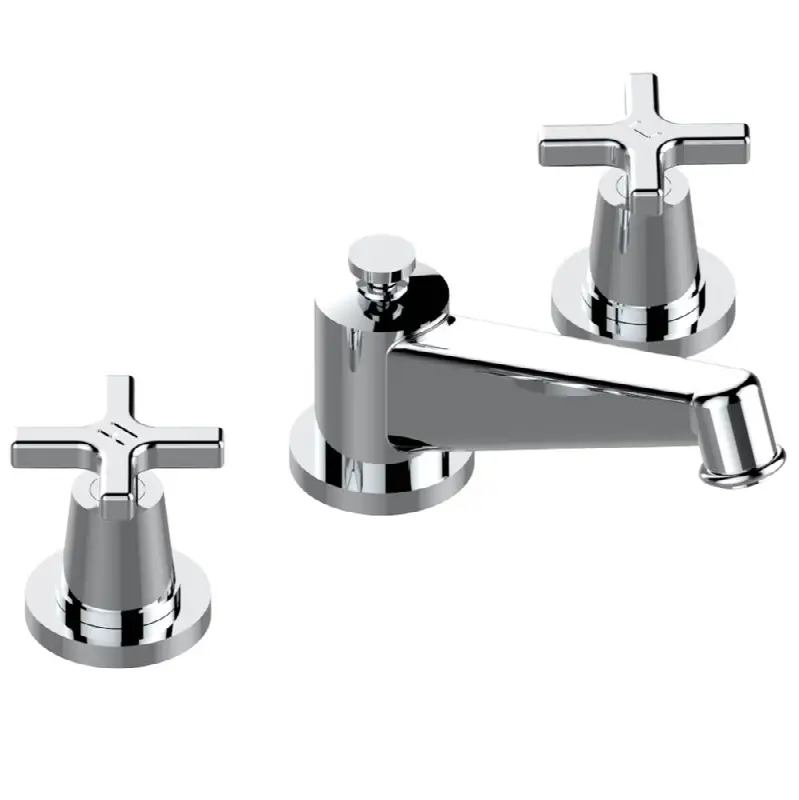 Widespread lavatory set, high spout, with drain
