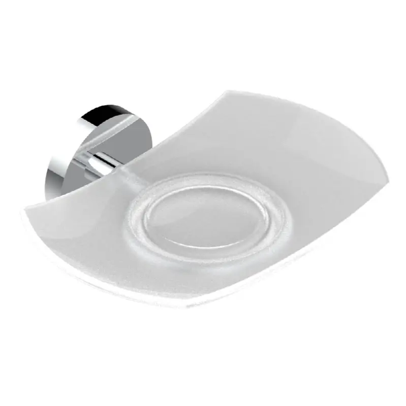 Glass soap dish, wall mounted
