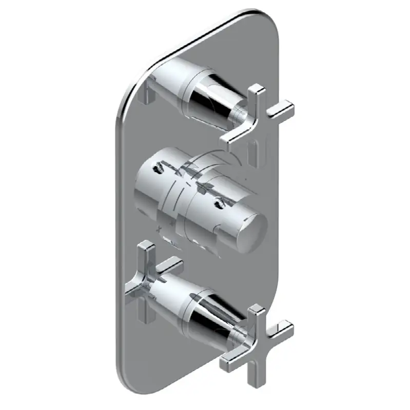 Trim for THG thermostatic valve 2 volume controls, rough part supplied with fixing box ref. 5 400AE/US