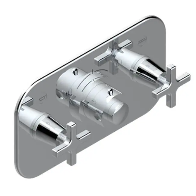 Trim For Thg Thermostat With 2 Valves Ref. 5 401ahm/us Rough Part Supplied With Fixing Box, Item To Be Installed Horizontal