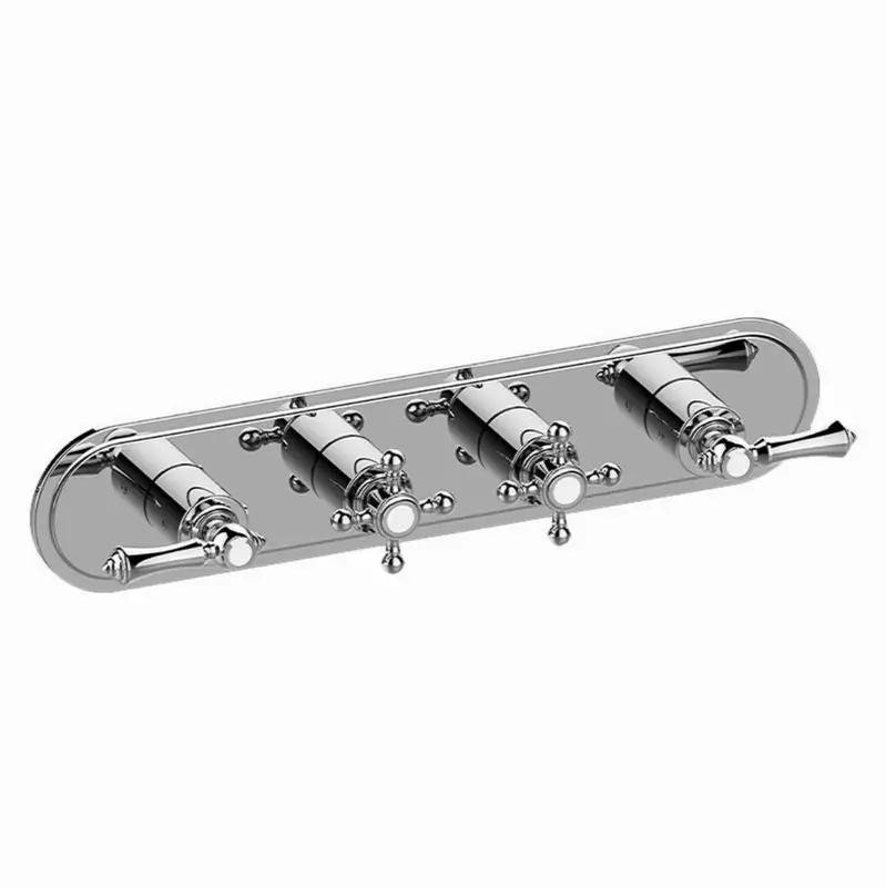 Adley Traditional M-Series Valve Trim with Four Handles (Horizontal Orientation)