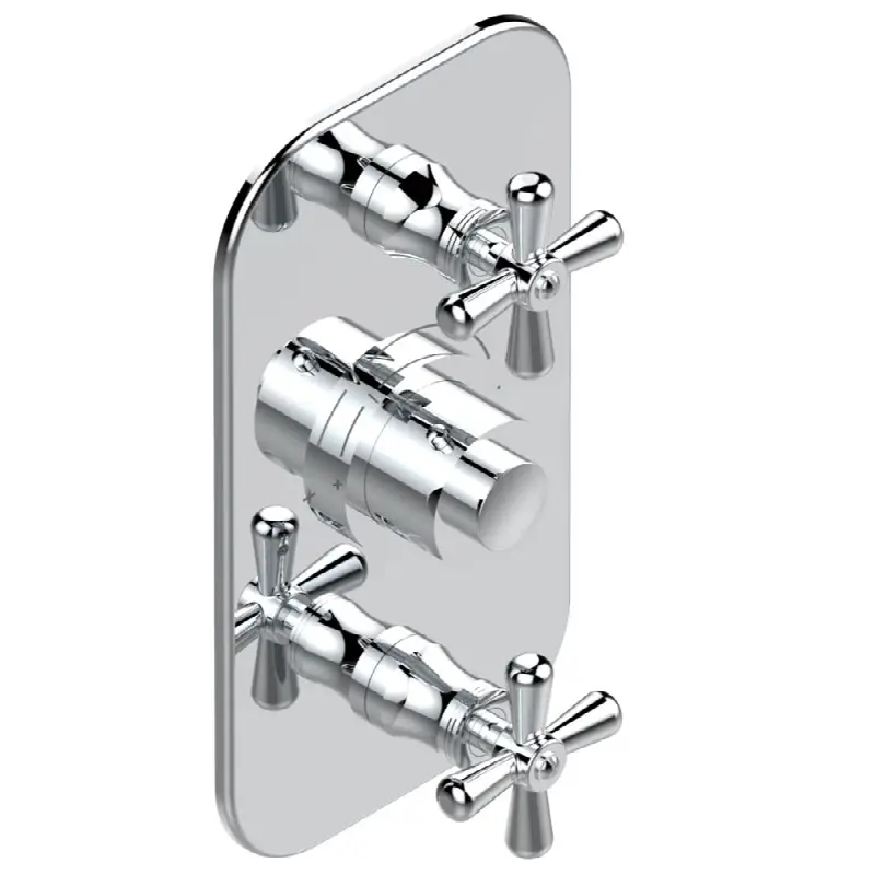 Trim for THG thermostatic valve 2 volume controls, rough part supplied with fixing box ref. 5 400AE/US